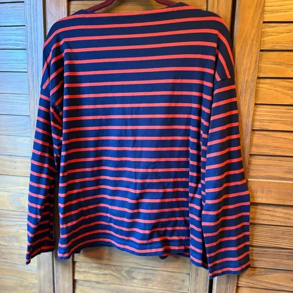 Uniqlo Boat Neck Striped Shirt - Size L - Picture 3 of 4
